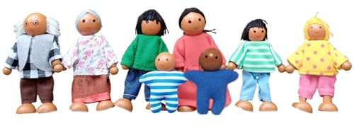 Generico Miniaturas de Personas | Familia de muñecas en miniatura para casita - Personajes para casa de muñecas - Regalo para niños y niñas para cumpleaños Navidad Escuela Guardería