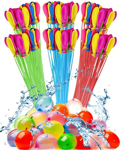 HW CASA 222 Pezzi Palloncini d'Acqua – 60s Autosigillanti, 100% Lattice, Multicolore, per Giochi Bambini, Spiaggia, Piscina