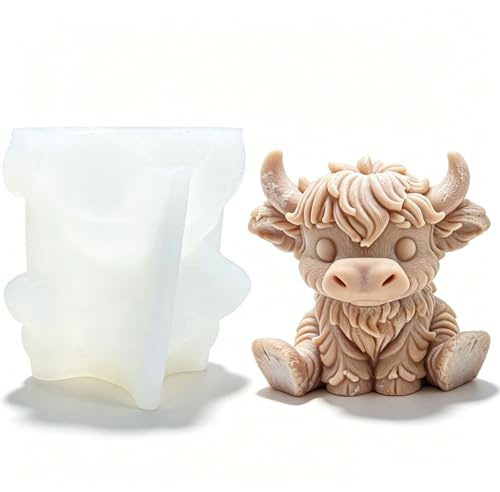 QuidToyzian Moule en Silicone en forme D'animaux, Moules en Résine 3D et Silicone pour Vache Amoureuse, Bac à Glaces pour Bricolage de Chocolat, Bonbons, Gâteau, Cuisson