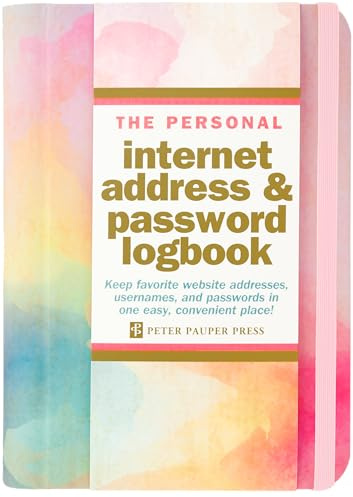 Watercolor Sunset Internet Address & Password Logbook (removable cover band for security)
