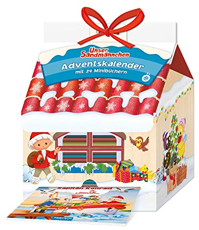 Trötsch Unser Sandmännchen und seine Freunde Adventskalender mit 24 Minibüchern in Geschenkverpackung: Weihnachtskalender Sandmann