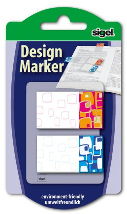 Sigel HN504 Haftmarker Design Retro, 2 Farben, 40 Streifen im Format 45 x 25 mm