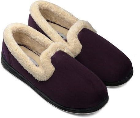 Padders Ladies Slippers 2E Fit Vulcanised - Lilac/Wisteria Size 5
