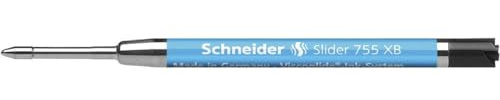 Schneider 77345 Slider 755 Kugelschreibermine (ViscoGlide-Technologie, dokumentenecht, XBExtrabreit) 3er Blisterkarte, schwarz