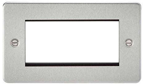 Knightsbridge FP4GBC Placa frontal modular de placa plana, cromo cepillado, 4G