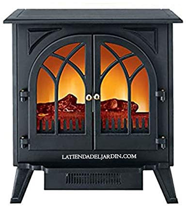 Chimenea ELECTRICA HOGAR 2000W. Estufa Ideal para estancias de hasta 45 m2 Debido a su tamaño 60 x 36 x 65 cm. Protección sobrecalentamiento y Apagado de Seguridad.