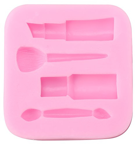 4Pcs/Set Makeup Moulds for Cake Decorating Toppers Silicone Brush Mould Cake Mold Magic DIY 3D Nonstick Fondant Creative Baking Mold Chocolate Sugarcraft Cake Decorating Tools