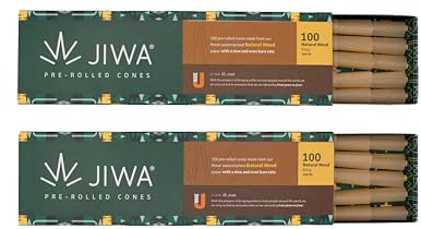 JIWA 200 naturbelassene Vorgedrehte Hülsen – 109 mm Konische Cones mit 26 mm Filter-Tip – Vorgerollte Joint-Papiere – Pre Rolled Papers – Mit Füllhilfsmittel | mm Filter-Tip – Vorgerollte Joint-Papiere – Pre Rolled Papers – Mit Füllhilfsmittel
