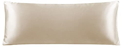 sourcing map Silky Satin Body Pillow Cover 1 Pack, Taupe 50x137cm | Satin Body Pillow Cover, Pillowcases for Bedroom Use