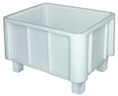BRB Eurobehälter, stapelbar - für schwere Lasten, LxBxH 800x600x510 mm, lebensmittelecht, weiß, mit 4 Füßen
