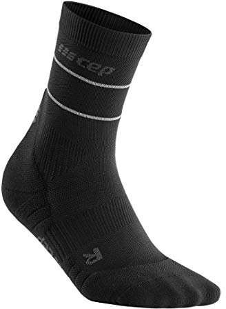 CEP Damen Reflective Mid-Cut Socks Women Laufbekleidung Laufsocken Black - Schwarz Iv
