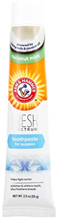 ARM & HAMMER Fresh Spectrum Coconut Mint Puppy Toothpaste, 55g, Best Dental Care for Dogs & Puppies, Dog Enzyme Toothpaste, Removes Plaque & Tartar, Freshens Breath, Easy to Use Pet Oral Hygiene