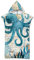 Treer Poncho Asciugamano con Cappuccio, Adulto Spiaggia Robe Cambiarsi Donna Uomo Assorbente Telo da Bagno Asciugatura Rapida Copricostume Accappatoio per Surf Nuoto (75x110cm,Polpo)