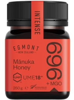 Egmont Honey Miele di Manuka 696+ MGO 18+ UMF 250g | testato in laboratorio e certificato per il contenuto di MGO e UMF | grezzo e naturale al 100% | prodotto e imbottigliato in Nuova Zelanda