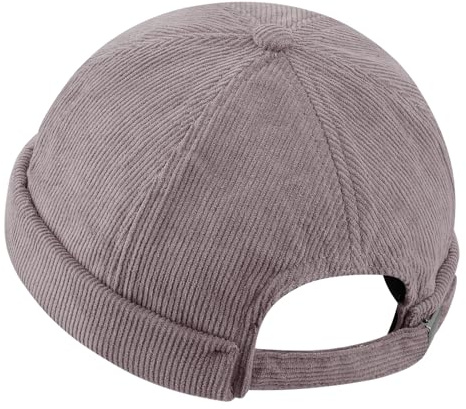 Clape Corduroy dockerkeps utan skärm ledig sjömansmössa justerbar hamnmössa Brimless Hat rullad Cuff Harbour hatt bikermössa, GD34-grå
