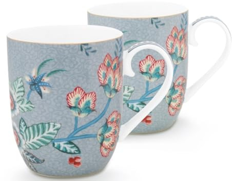 PiP Studio 2er Tassen-Set klein Flower Festival | Light Blue - 145 ml