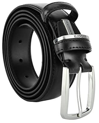 Laura Biagiotti Cintura Uomo In Vera Pelle, Fibbia Nickel Free Accorciabile Con Scatola (125 (taglia 54-56), Nero 3,5cm 348)