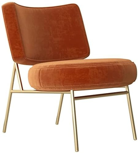 ABGRC Bürostuhl Esszimmerstuhl mit rundem Kissen, Schlafzimmer, Wohnzimmer, bequemer Lounge-Sofa, Beistellstuhl, armloser, konkaver Rückenlehne, Bürostuhl Stress abbauen