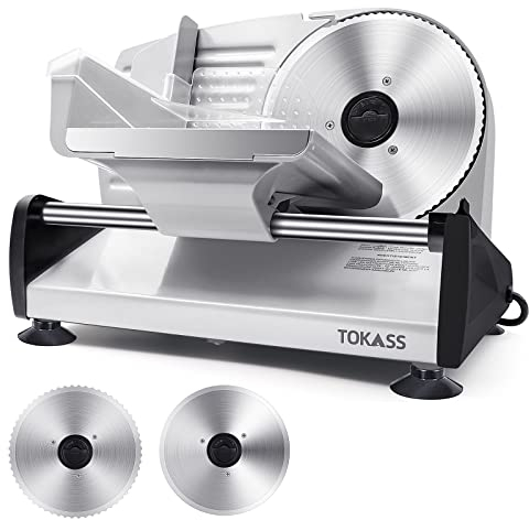 Cortador eléctrico para frutas, verduras, pan, carne, compacto y potente (200 W, gris)