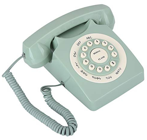 Festnetztelefon Retro, Schnurgebundenes Telefon Mit Großer Tastatur Mit Hochwertigem Abs Material Und Hochauflösender Anrufqualität Für Grün Mit Nummernspeicher Funktion