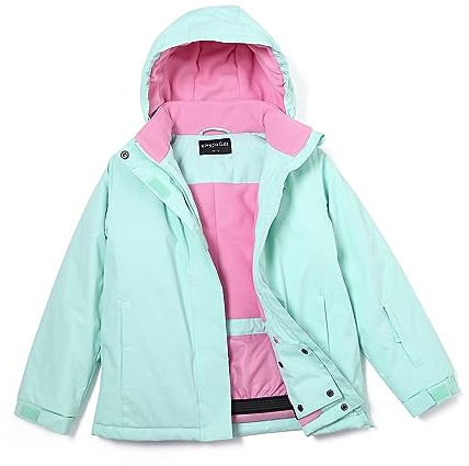 YINGJIELIDE Girl's Waterproof Ski Jacket,Kids Outdoor Snowboarding windproof Jacket,Fleece Lined Hooded,Warm Winter Snow Coat 13 Years