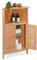 Relaxdays Mueble Esquinero de Baño, Armario Bambú Puertas Listones, 3 Compartimentos, 1 Balda, 92 x 58 x 30 cm, Natural, Tablero de Fibras