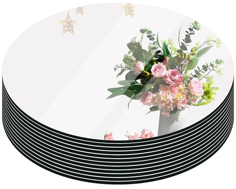 Set di 10 piatti rotondi a specchio per candele, vassoi rotondi da 30,5 cm, per centrotavola, decorazioni per matrimoni