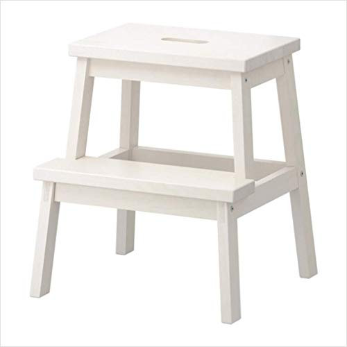 AAMNA Escabeau en Bois Portable, échelle, Chaise avec 2 marches, escalier Domestique, escabeau élargi, Outil de Jardin pour la Maison (Blanc)