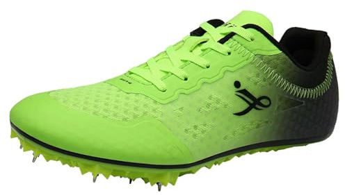 NGARY Leichtathletik Spike 8 Nägel Damen Unisex Laufschuhe rutschfeste Turnschuhe für Sprint und Mittelstrecke Atmungsaktiv und bequem,Grün,38 EU