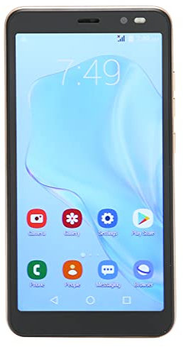 Téléphones Portables Déverrouillés, Mate48 Pro 5,45 Pouces 2G/3G/WCDMA/GSM Smartphone, Double Caméras SIM, 3200 MAh, Reconnaissance Faciale, WiFi, Téléphones Portables FM (Gold)