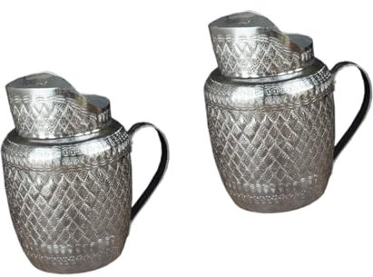 DEARMAMY Hausbedarf 2st Milchkrug Weinkrug Milchkanne Kanne Heißwasserspender Soßenkrug Weinkrug Aus Metall Dekorative Zinn-aluminium-legierung Flasche Kaltes Wasser Südostasien Küchenwaren