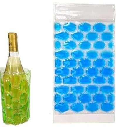 Confezione da 2 refrigeratori per bottiglie di ghiaccio, refrigeratore in gel per bottiglia di spumante 36 x 18 cm