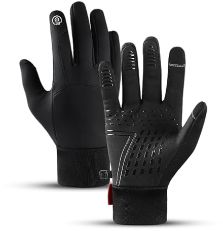 Fahrrad Handschuh Herren,Winterhandschuhe Wasserabweisende Touchscreenhandschuhe,Winddichte Laufhandschuhe rutschfeste,Winterhandschuhe Fahrrad Sporthandschuhe,Handumfang 18~22 cm