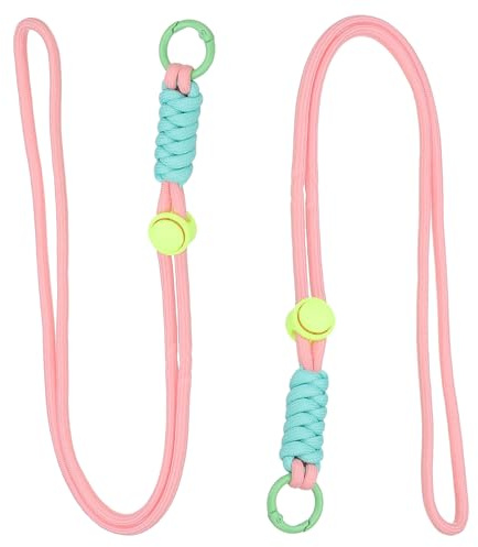 PATIKIL 2 st paracord-halsband, paracordband med delad ring och klämma, färgmatchande snodd för utomhusaktiviteter, väskhänge, nycklar, rosa och ljusblå och grön