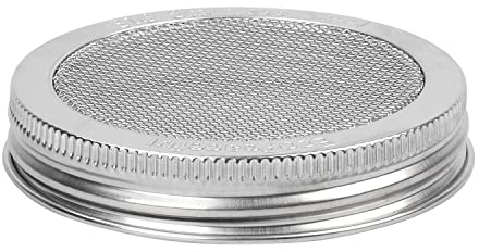 2 Pack ONE-PIECE 316 Stainless Steel One-Piece Sprouting Lids for Regular (SMALL) Mouth Mason Jar Ball Kerr - Strainer lids - Rust-Proof, BPA-free