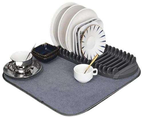 Generico Dish Drying Rack Mat, Hangable Drying Mat, Fine Fiber Drying Mat, Under Dish Rack Pad, Kitchen Drying Mat, Glassware Drying Pad, Cutlery Drying Mat, Dish Drying Pad for Glassware
