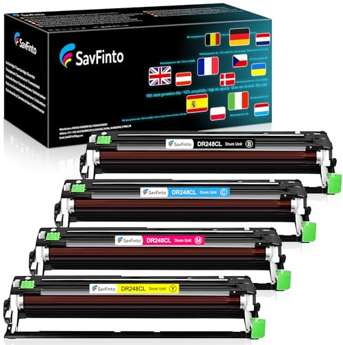 SavFinto DR-248CL Drum Unit Multipack Replacement for Brother DR248CL Drum Compatible with DCP-L3520CDW L3520CDWE L3555CDW L3560CDW HL-L8230CDW L3220CW L3220CWE L8240CDW MFC-L3740CDWE (4 Pack)
