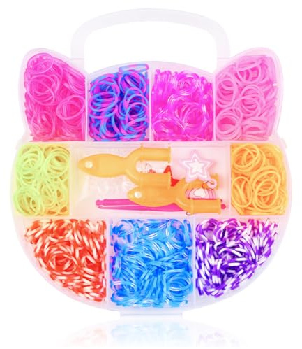 KEWUF 600 Pcs loom bänder set, Loom Bänder Kit 9 Farben Loom Bands-Gummibänder mit Clips, Charms, Perlen und anderem Zubehör für DIY-Kits zur Herstellung von Freundschaftsbändern, beste Halloween