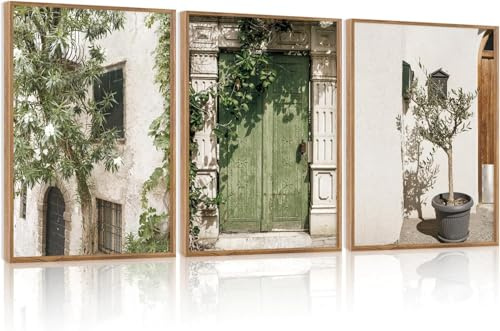 HPNIUB Italy City Landscape Canvas Set Olive Tree Country Wall Art 30×40cm