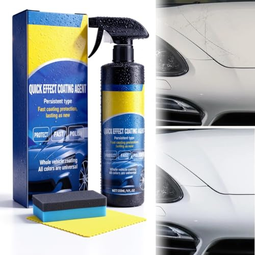 Quick Effect Coating Agent for Car, Spray de revêtement voiture 3 en 1, Protection Céramique Avancée pour une Brillance Miroir en 5 Minutes – Formule Hydrophobe et Anti-Rayures (GET 1 Pack)