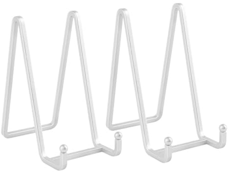 GMBYLBY Confezione da 2 eleganti cavalletti in ferro robusti espositori per foto e piatti decorativi in colore bibranting