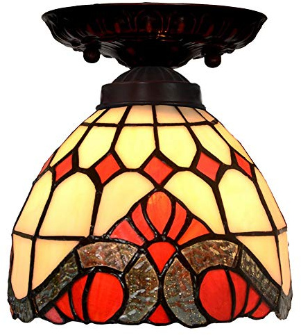 HJLJKG Lampadari in Vetro colorato Stile Paralume in Stile Barocco da 7 Pollici Lampada da soffitto Lampada da Balcone Lampada da corridoio