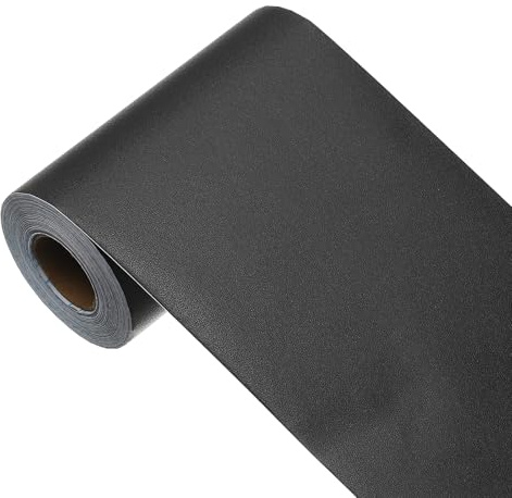 sourcing map Papier peint autocollant en vinyle de couleur unie pour revêtement mural - 998,2 x 9,9 cm - Noir