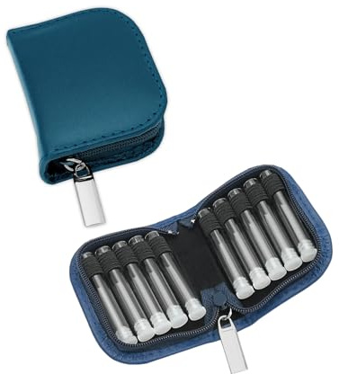 MV-Versand Globulitasche mit 10 Gläsern, Taschenapotheke, Notfallapotheke (Leder blau)