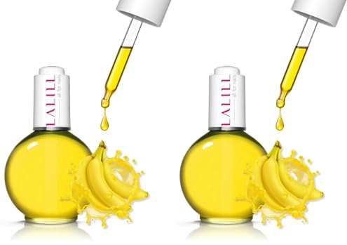 LALILL Aceite de Cutículas - 75ml - Banana Love - Vegano - Tratamiento para Uñas y Cutículas - Con Pipeta - Para Uso Doméstico y Profesional (Paquete de 2)
