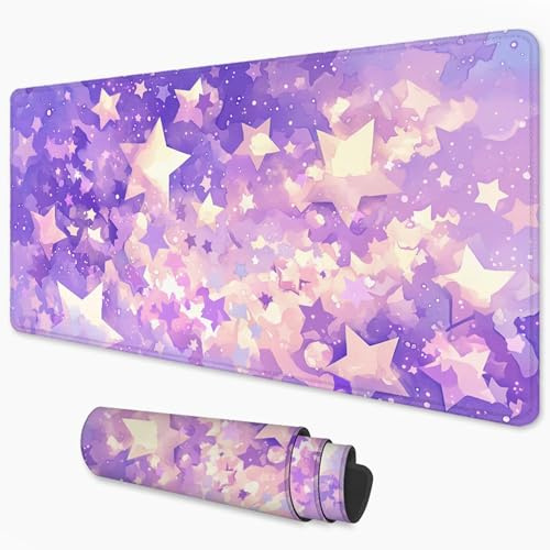 Alfombrilla Ratón Púrpura Mouse Pad 1200x600 mm, Grande Alfombrilla Gaming Cielo estrellado con Superficie Especial Que Mejora Velocidad y precisión, Mousepad Impermeable para Gamers y Portátil 3Y-968