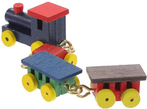 GARIOUANS Mini Treno in Legno per Casa delle Bambole, Decorazione Creativa Resistente e Compatta, Giocattolo del Treno, Riproduzione in Miniatura per Scenari di Gioco e Arredamento