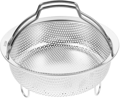 Genérico Cesta de Drenaje de 22 Cm en Acero Inoxidable 304 con Malla Fina y Asa Resistente para Cocina, Colador Multifuncional para Lavar Frutas y Verduras, Inserto para Vaporera Doméstica