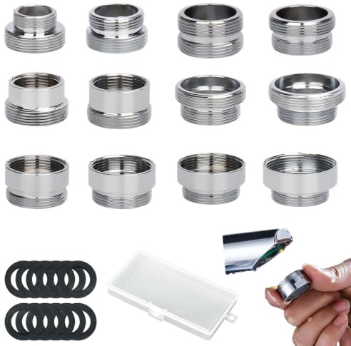 12 Piezas Adaptador Manguera Grifo FORMVERSITY, Adaptador Grifo Cocina Manguera Adaptador para Grifo de Cocina, Manguera Grifo Cocina Adaptador de Manguera para Grifos, Aireadores, Filtros de Agua