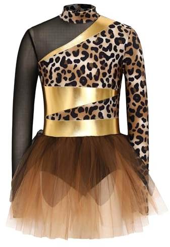 Yhong Kids Girls Caveman Dress-up Leopard Print Tribal Dress Cavegirl Outfits Ballet Dance Leotard